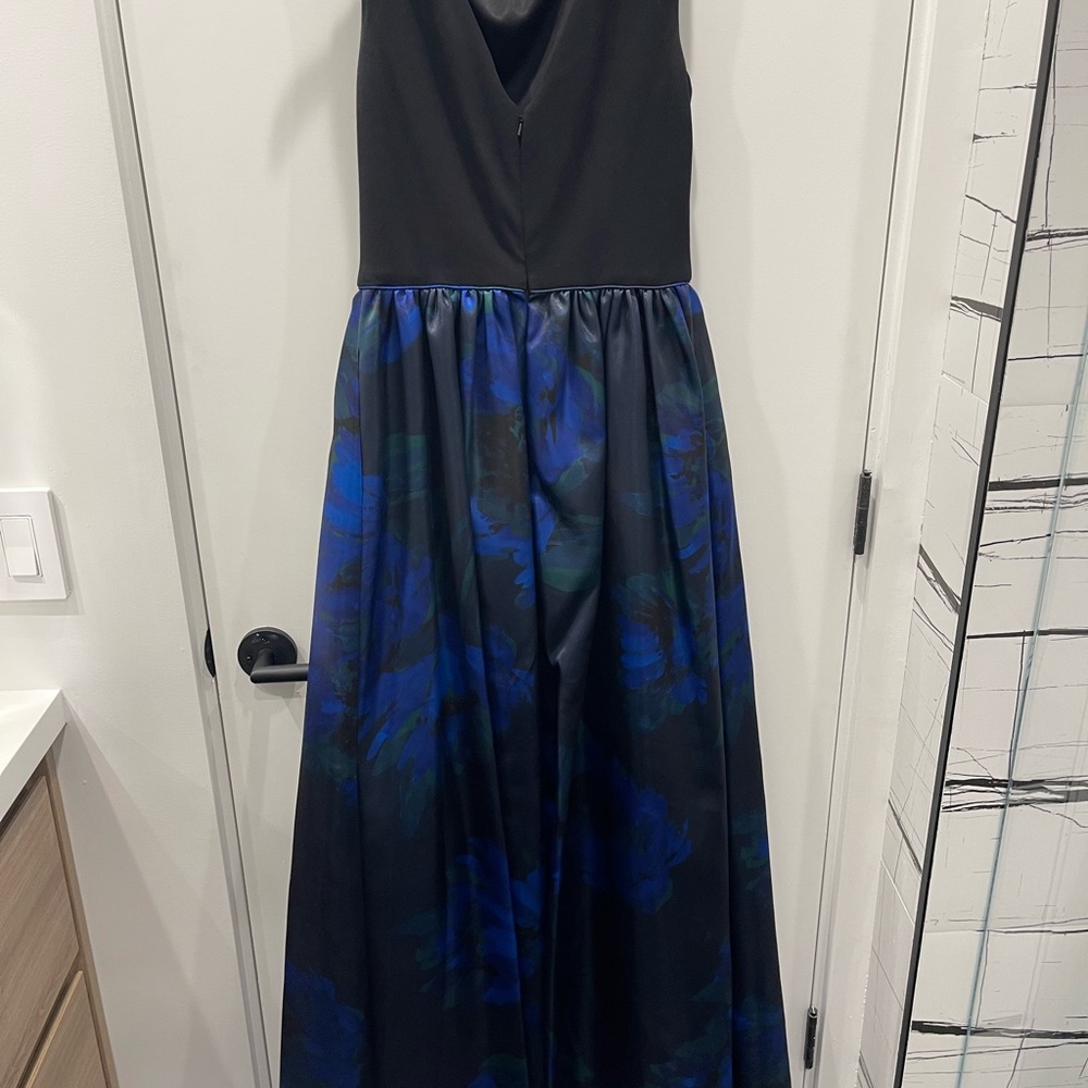Aidan Mattox Cap Sleeveless Floral Print Ball Gown